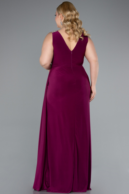Long Plum Plus Size Evening Gown ABU4968