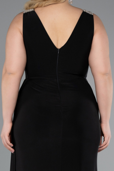 Long Black Plus Size Evening Gown ABU4968