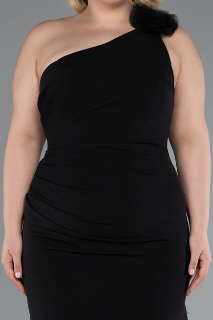 Long Black Plus Size Evening Gown ABU4892