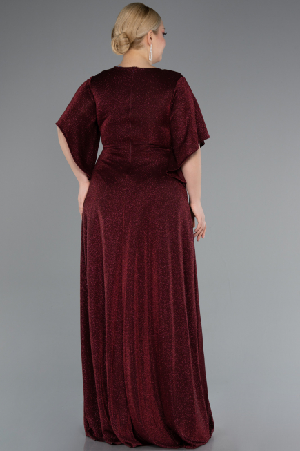 Long Burgundy Formal Plus Size Dress ABU4914