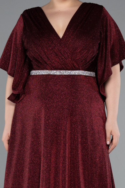Long Burgundy Formal Plus Size Dress ABU4914