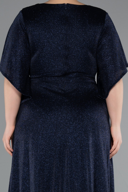 Long Navy Blue Formal Plus Size Dress ABU4914