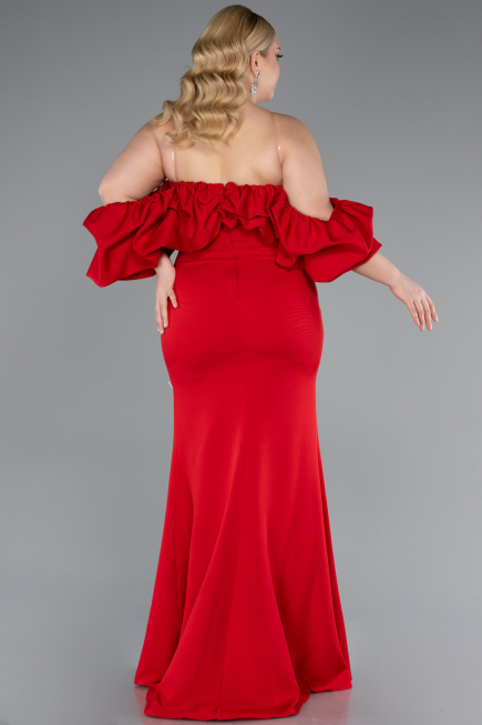 Long Red Plus Size Evening Dress ABU4990