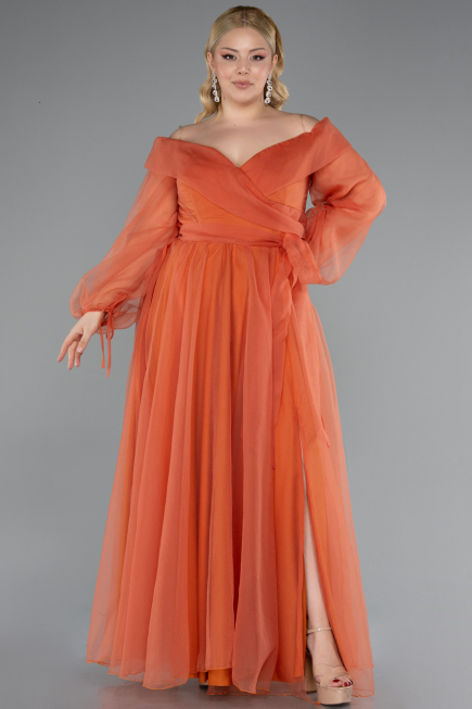 Orange Long Oversized Evening Dress ABU1535