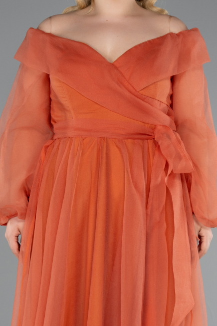 Orange Long Oversized Evening Dress ABU1535