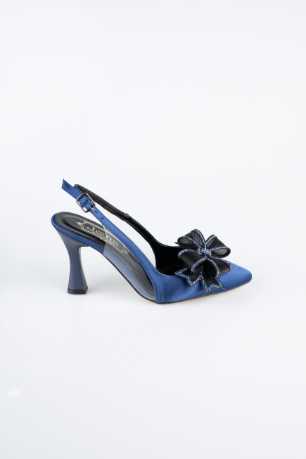 Sax Blue Satin Evening Shoe MJS4100
