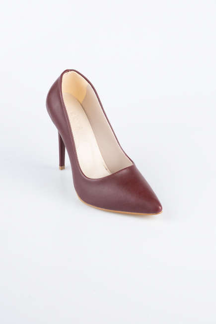 Burgundy Leather Stiletto AB1140