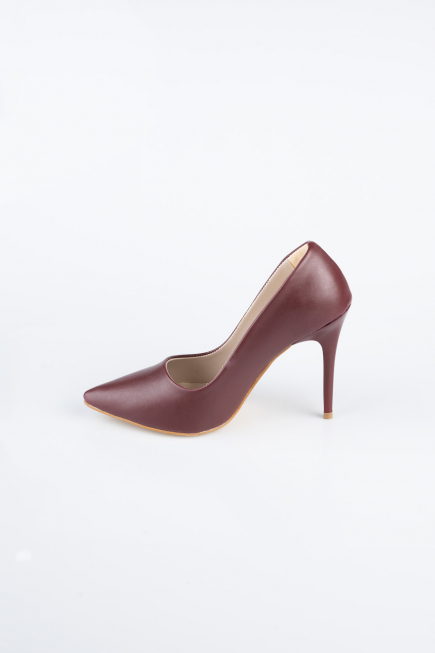Burgundy Leather Stiletto AB1140