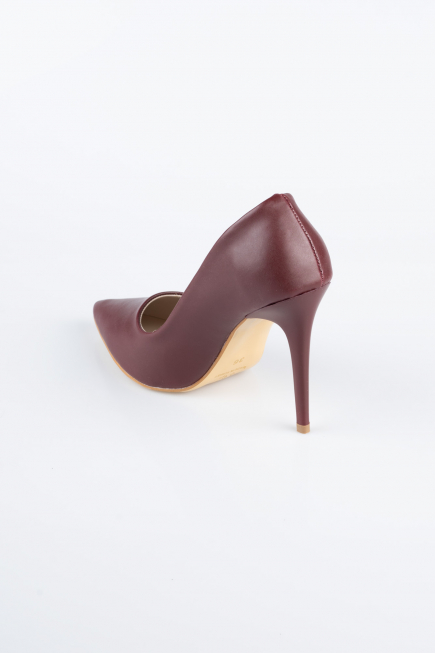 Burgundy Leather Stiletto AB1140