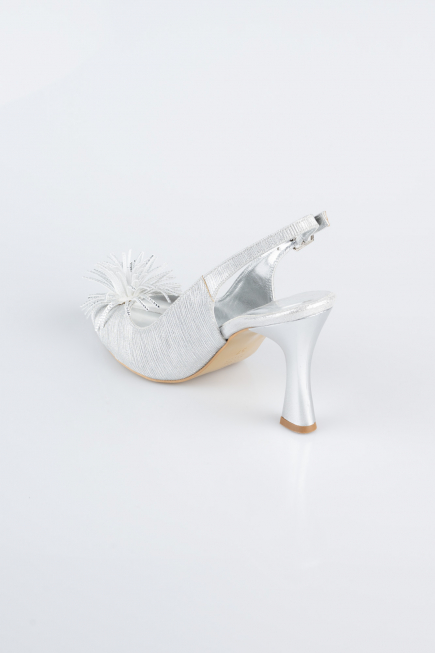 Silver Laser Cut Evening Shoe MJ9003