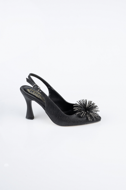 Black Laser Cut Evening Shoe MJ9003