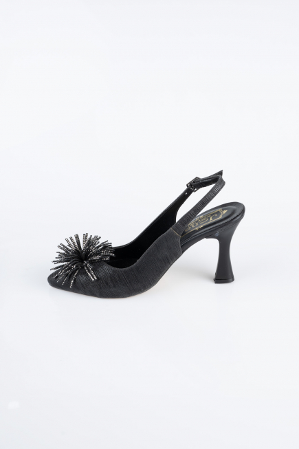 Black Laser Cut Evening Shoe MJ9003