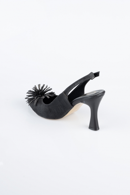 Black Laser Cut Evening Shoe MJ9003