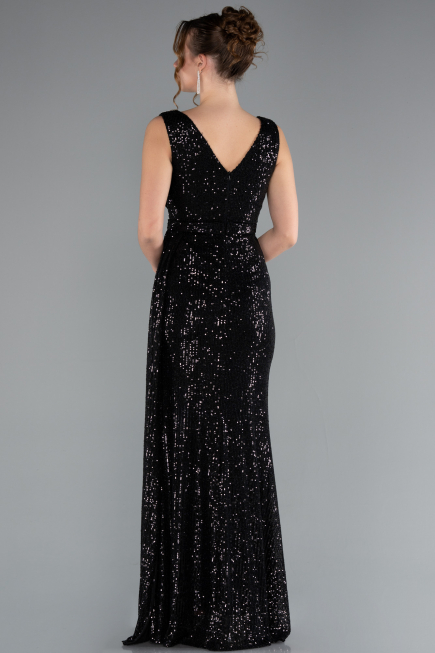 Long Black Scaly Evening Dress ABU3201