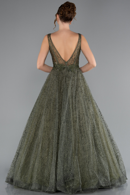 Olive Drab Long Evening Dress ABU2131
