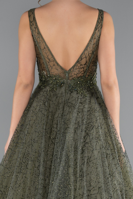 Olive Drab Long Evening Dress ABU2131
