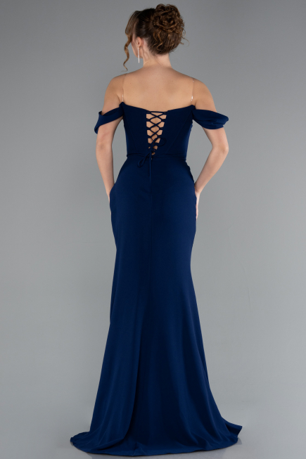 Long Navy Blue Evening Dress ABU5016