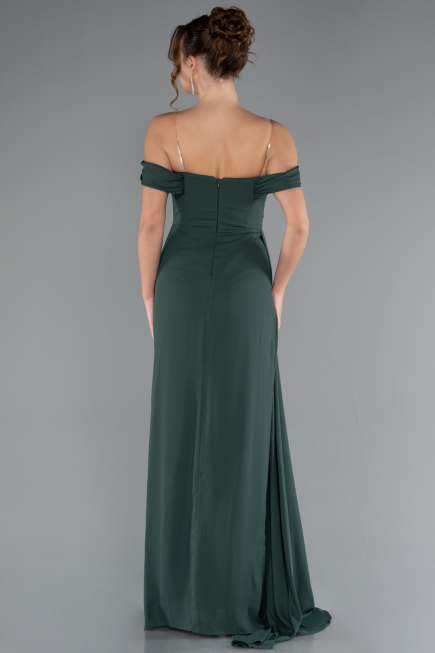 Long Emerald Green Chiffon Evening Dress ABU4925