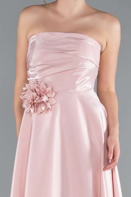 Midi Powder Color Satin Cocktail Dress ABK2363