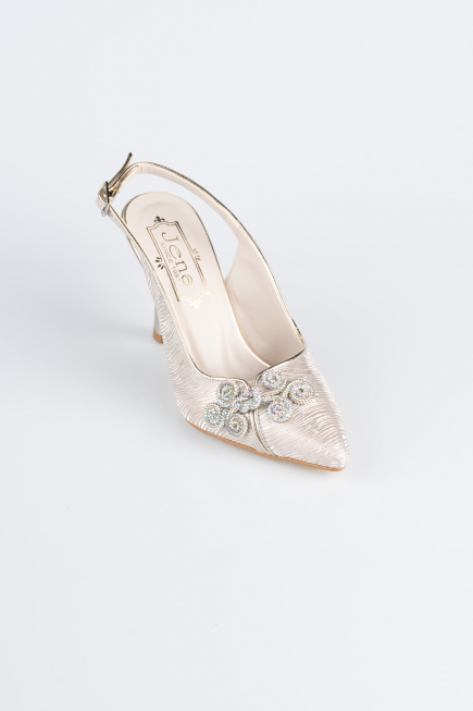 Gold Laser Cut Evening Shoe MJ4101