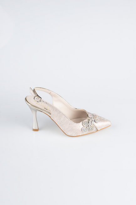 Gold Laser Cut Evening Shoe MJ4101