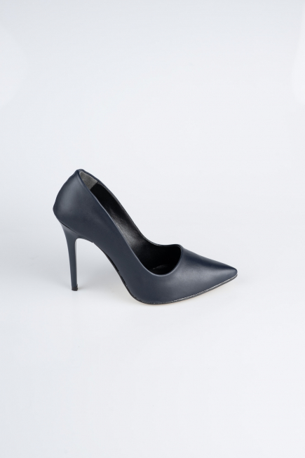 Navy Blue Leather Stiletto AB1140