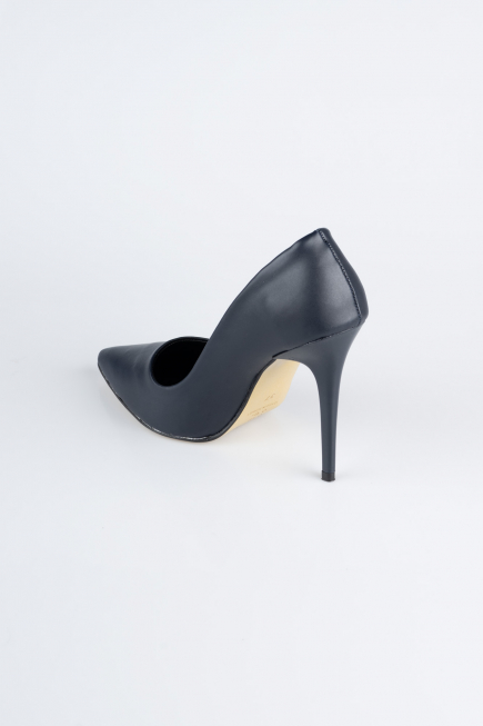 Navy Blue Leather Stiletto AB1140