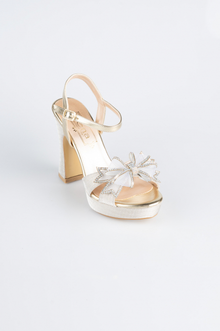 Gold Silvery Evening Shoe MJC2331