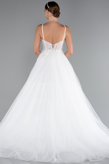 Long White Wedding Dress ABG134