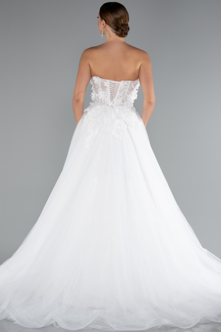 Long White Wedding Dress ABG135