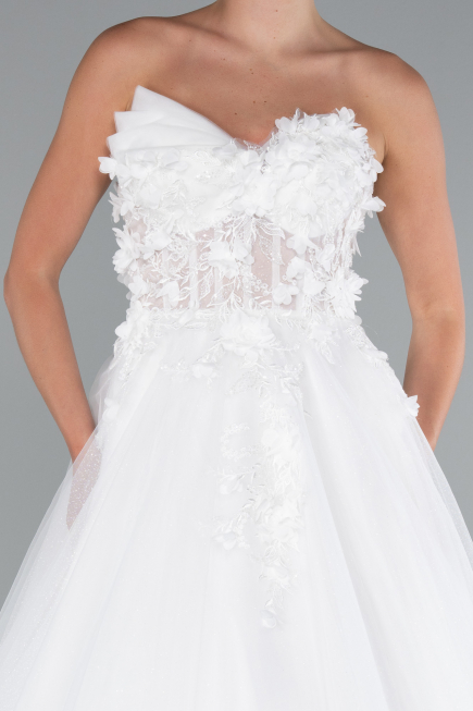 Long White Wedding Dress ABG135