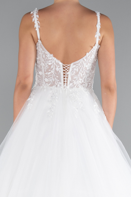 Long White Wedding Dress ABG136