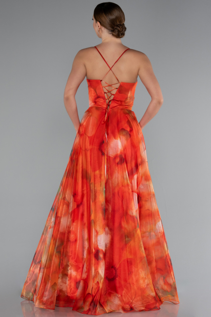 Long Orange Evening Dress ABU5053