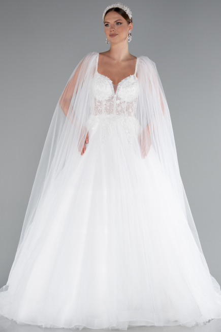 Long White Wedding Dress ABG137