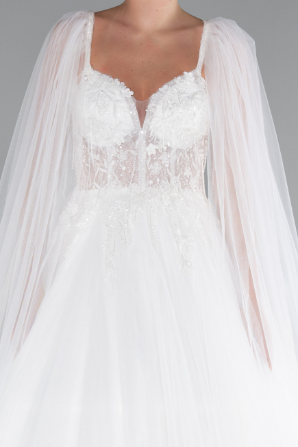 Long White Wedding Dress ABG137