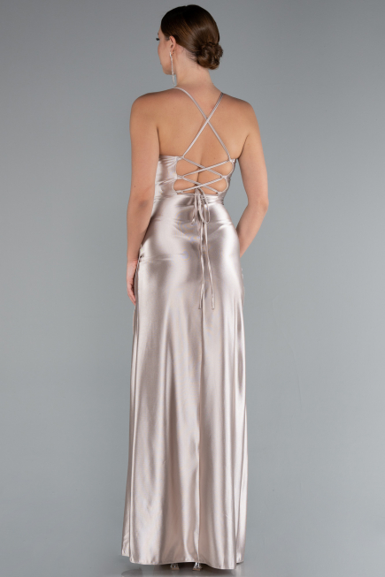 Beige Long Prom Gown ABU3247
