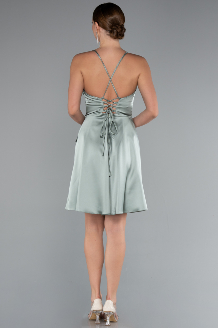 Short Mint Satin Cocktail Dress ABK2366
