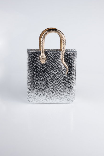 Silver Patterned Evening Bag KC143