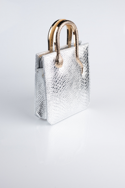 Silver Patterned Evening Bag KC143