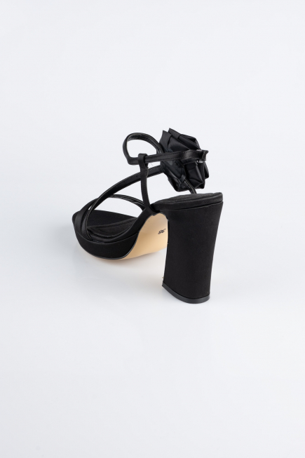 Black Satin Evening Shoe ABS1142