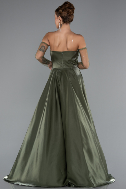 Olive Drab Long Evening Dress ABU3604