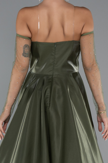 Olive Drab Long Evening Dress ABU3604