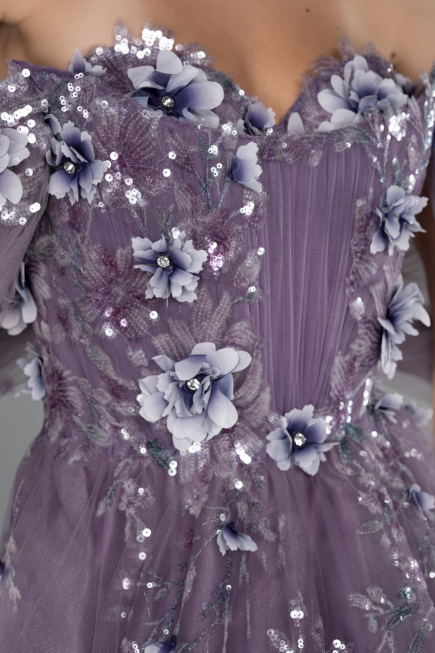 Long Lavender Special Design Engagement Dress ABU5074