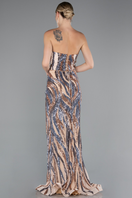 Long Gold Evening Dress ABU5024