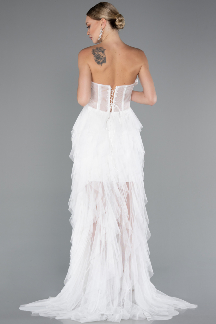 Long White Evening Dress ABU5071