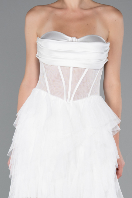 Long White Evening Dress ABU5071
