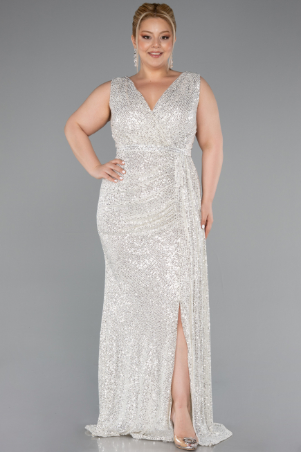 Long Mink Scaly Plus Size Evening Dress ABU3194