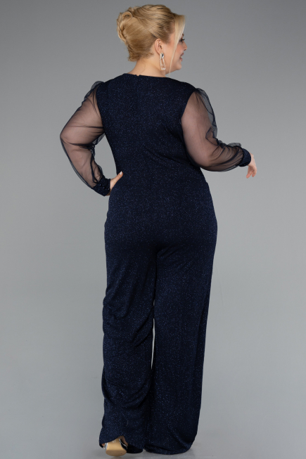 Long Navy Blue Plus Size Cocktail Dress ABT131