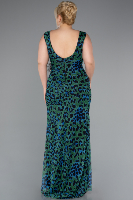 Long Green Plus Size Evening Gown ABU5018