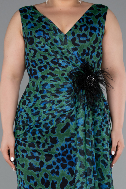 Long Green Plus Size Evening Gown ABU5018